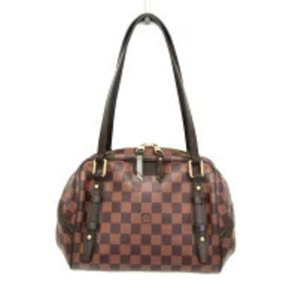 Louis Vuitton Damier Rivington Shoulder Bag Canvas Leather Ebene Brown